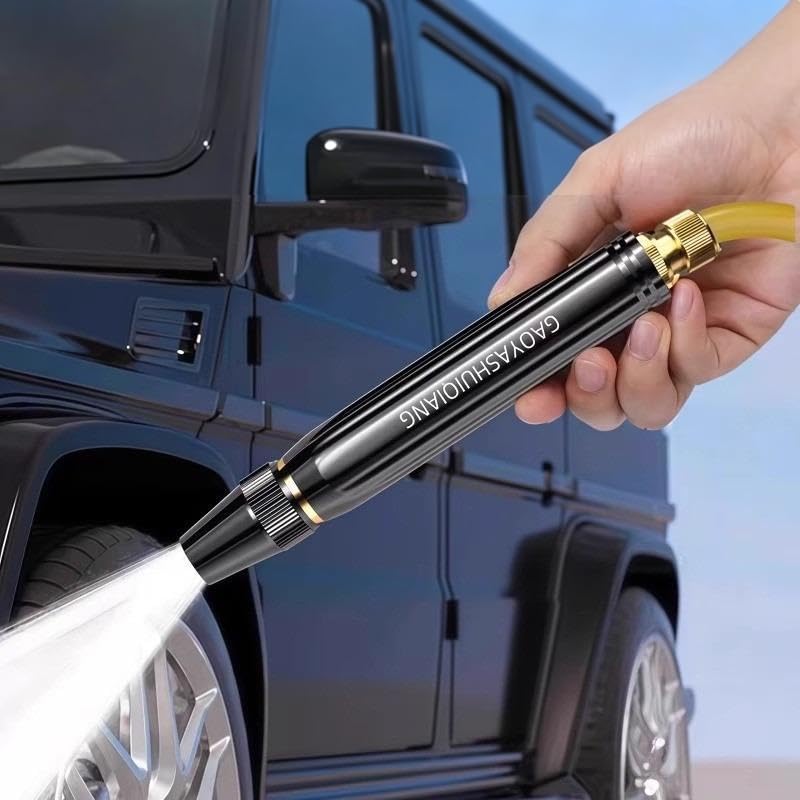 High pressure car wash spray gun nozzle metal black gold brass used on car wheel