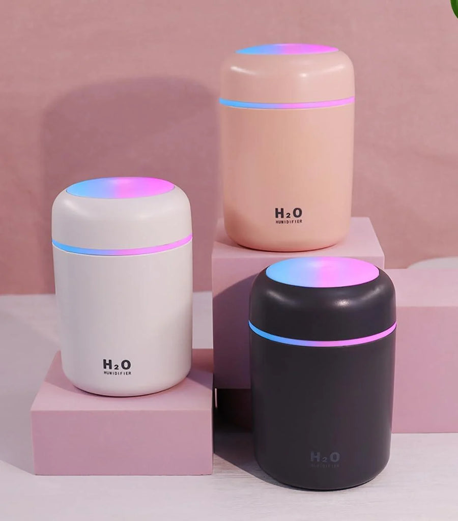 H2O Mini Humidifier 3 colors white pink black with RGB light