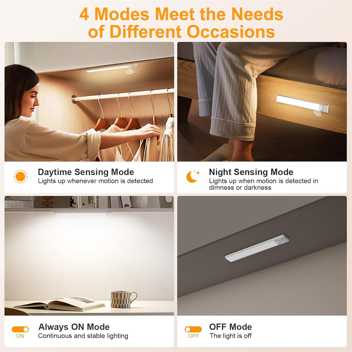 Motion Sensor Light – 40 LED USB-C (2 Pack)