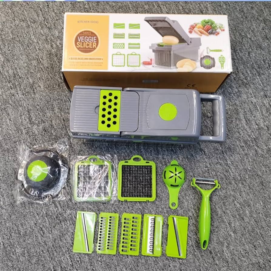16 in 1 Vegetable Cutter – Multiple Cut Types Shown