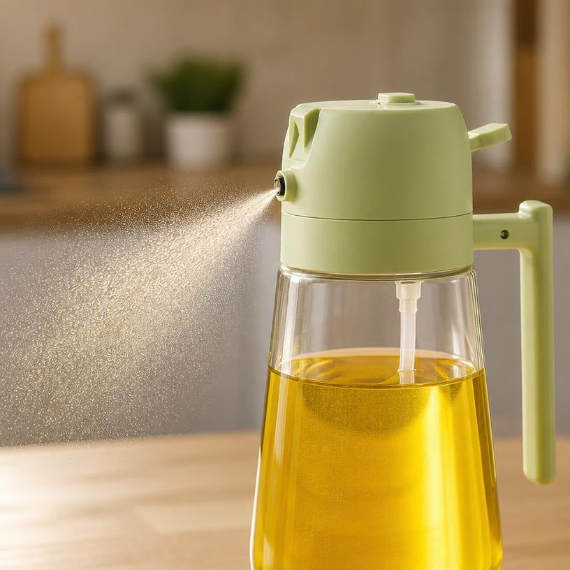 2-in-1 Oil Spray & Pour Glass Bottle