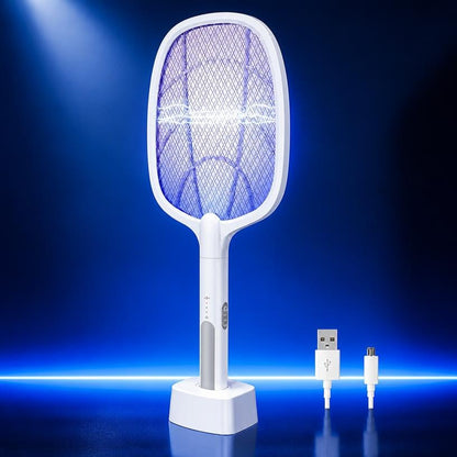 Mosquito killer racket in handheld and standing lamp mode