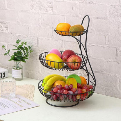 3 tier fruit vegetable basket rack kitchen counter organizer