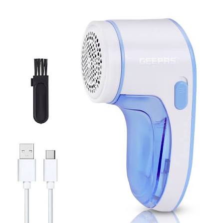 Electric lint remover features sturdy shaving surface rotary 3-leaf blade powerful motor safety protection