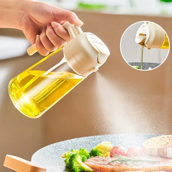 2-in-1 Oil Spray & Pour Glass Bottle