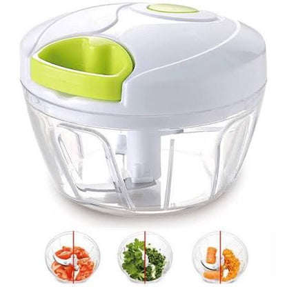 Mini chopper 3 blade dimensions 12.5cm x 8.5cm grey transparent