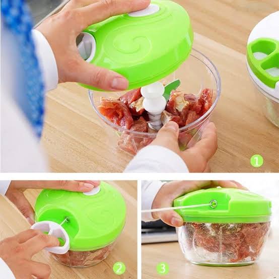 Mini speedy chopper 3 colour variants green pink blue transparent bowl kitchen